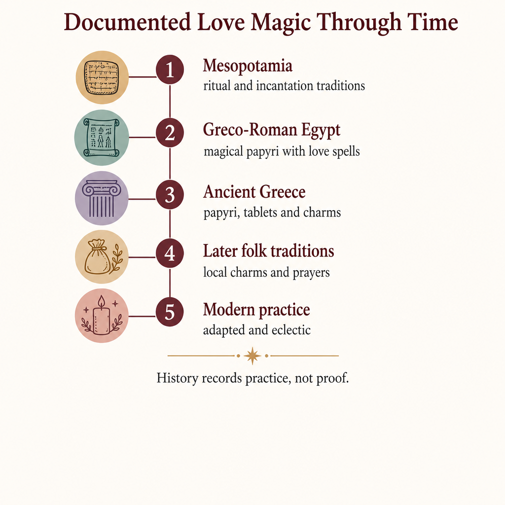 Documented Love Magic Through Time infographic