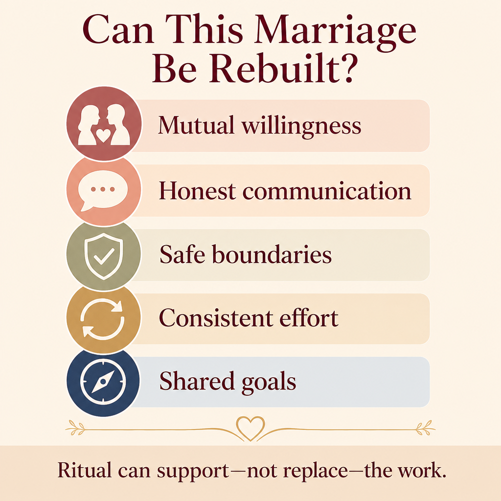 Infographic checklist for rebuilding a marriage