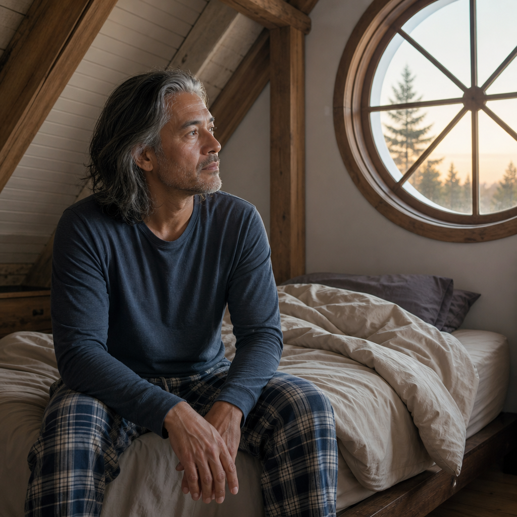 Dreaming of Your Soulmate Before You Meet — Featured Image Mature man reflecting after a vivid soulmate dream at dawn